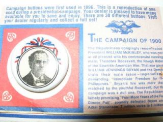 Vintage 1972 William McKinley Campaign Pin Pinback Political