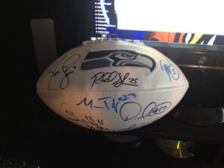 RARE Autographed Seattle Seahawks Team Football