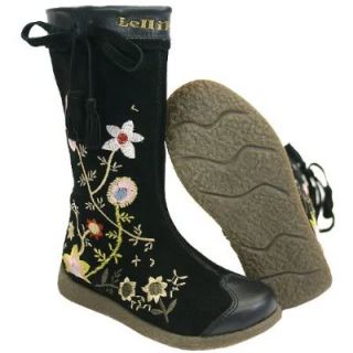 New Lelli Kelly Floreal Tall Suede Black Boot 34 3 3 5