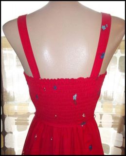 Vintage 70s 50s Pin Up Sweetheart Sun Dress Red Rockabilly Swing 10 s