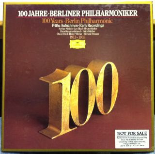 100 YEARS OF BERLINER PHILHARMONIKER early recordings 5 LP Mint  Promo