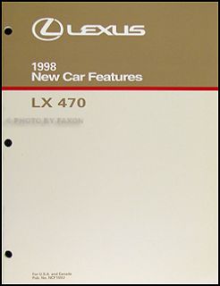 1998 Lexus LX 470 Features Service Training Manual 98 LX470 New