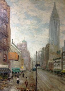 Leon Dolice B1892 American NYC Empire State Listed Best Painting Ever