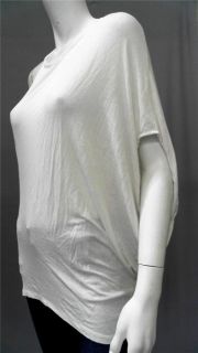 David Lerner Misses L Knit Top White Solid One Shoulder Shirt Blouse