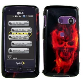 For LG Rumor Touch Fire Skeleton Phone Case Cover N