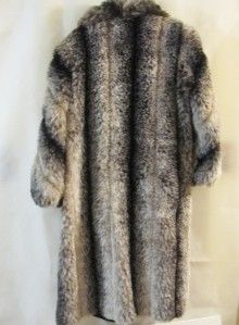 Lew Magram Collection Dark Brown Faux Raccoon Full Length Fur Coat 18