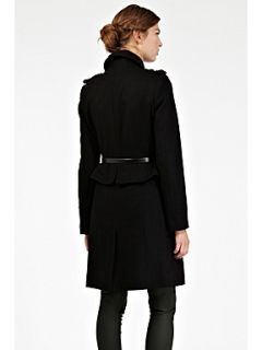 Oasis Military peplum coat Black   