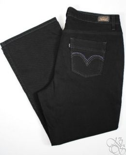 Levis Jeans 580 Defined Waist Boot Cut Black Denim Plus Size Pants