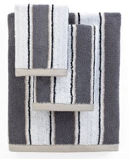 Bianca Bath Towels, Aquarelle Shale Stripe 13 Square Washcloth   Bath