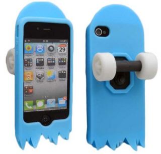 Light Blue Broken Skateboard Soft Silicone Skin Case for iPhone 4 4S