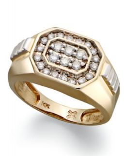 Mens Diamond Ring, 14k Gold Diamond Rectangle Ring (1/2 ct. t.w.)