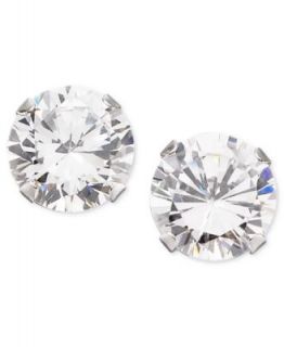 14k White Gold Cubic Zirconia Studs   Earrings   Jewelry & Watches