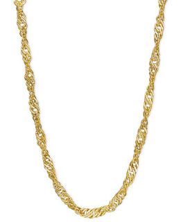 14k Gold Necklace, 24 Hollow Singapore Chain   Necklaces   Jewelry