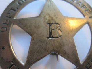Old Texas Rangers Badge Dept of Public Safety B