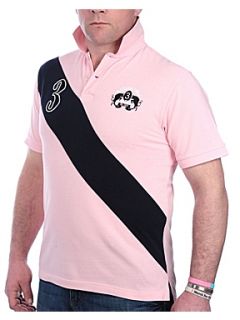 Raging Bull Diagonal stripe pique polo shirt Light Pink   