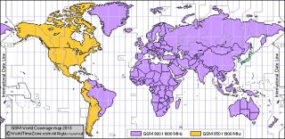 2010 GSM World Map   GSM Country List