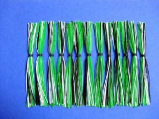 25 Silicone Skirt Lime WH BL Spinner Bait Bass Lure Jig