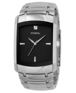 Fossil Watch, Mens Diamond Accent Black Ion Plated Stainless Steel