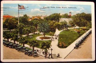 Lincoln Park Long Beach California Model T Cars 1925 Postcard