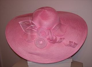 Gorgeous Hot Pink Wide Brim Hat Derby Church Wedding