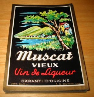100 Old European Liquor Labels   Muscat Vieux. Dealer lot of 100 all
