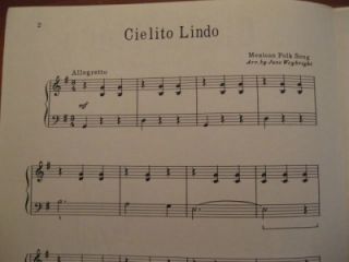 Vintage Cielito Lindo Sheet Music 1966 Piano Solo Mexican Folk Song