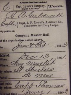 Civil War Tintype Ambrotype Rufus Caldwell CSA Tenn Artillery