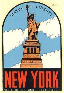 Statue of Liberty State Travel Decal Lindgren Turner Waterslide