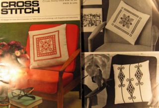 1960s Vintage Cross Stitch Pattern Booklet Table Linens