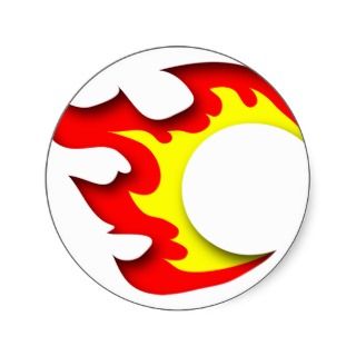 Fireball Design (flame logo) Round Stickers
