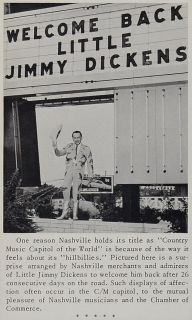 1966 Print Little Jimmy Dickens Welcome Back Nashville Original