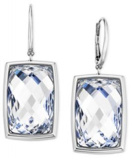 Swarovski Earrings, Rhodium Plated Crystal Diamond Touch Light Nirvana