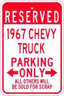 1967 67 Chevy Truck Parking Sign
