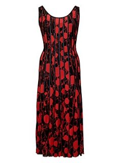 Chesca Abstract floral print mesh strippy dress Red   