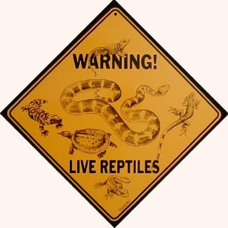 Warning Live Reptile s Sign New 12x12 Metal Snake