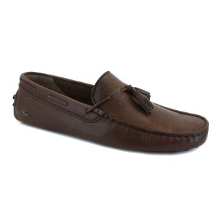 Lacoste Concours Tassle Mens Leather Loafers Dark Brown