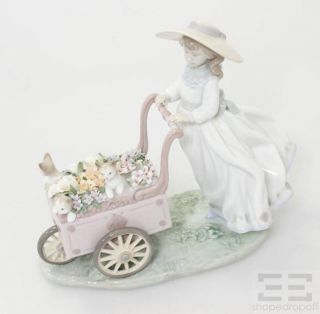 Lladro Porcelain Kitty Cart Figurine Retired 6141