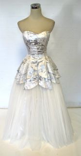 Masquerade $220 Silver Formal Prom Party Gown 3