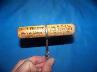 Vintage Louis Philippe Wines Liquors New York Advertising Corkscrew
