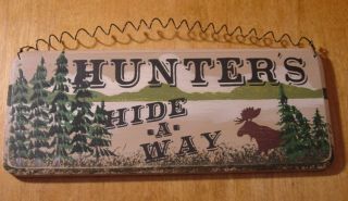 Hunting Moose Rustic Lodge Primitive Log Cabin Home Decor Wood Sign