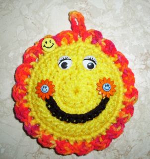 Crochet Pattern Smiley Face Potholders Wallhangings