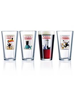 Guinness Zoo Assorted Pub Glasses, Set of 4