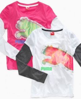 Puma Kids T Shirt, Little Girls Glitter Star Tee   Kids