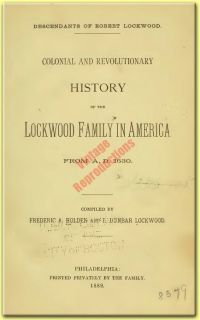 1889 Lockwood Family Name Tree History Genealogy Bio