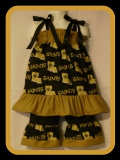 Made out of NFL NEW ORLEANS SAINTS Fabric and layered with Matching