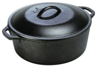 Loop Handles 5 Quart Cast Iron Pot Cookware Lodge Five Qt New