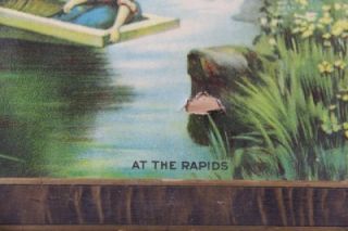 Vintage Print with Frame No Glass at The Rapids Artist 12x17