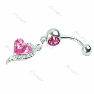 Irregular Heart Barbells Navel Belly Button Ring Body Jewelry