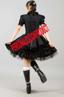 Renaissance Gothic Lolita Cotton Cosplay Black Dress Skirt Petticoat