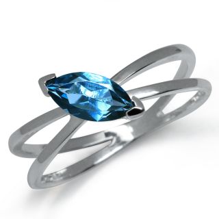 Natural London Blue Topaz 925 Sterling Silver Solitaire Ring Size Sz 8